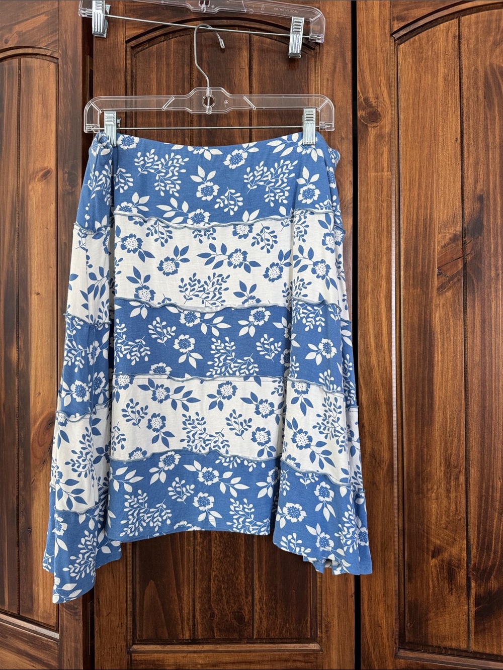 Blue and White Floral Skirt
